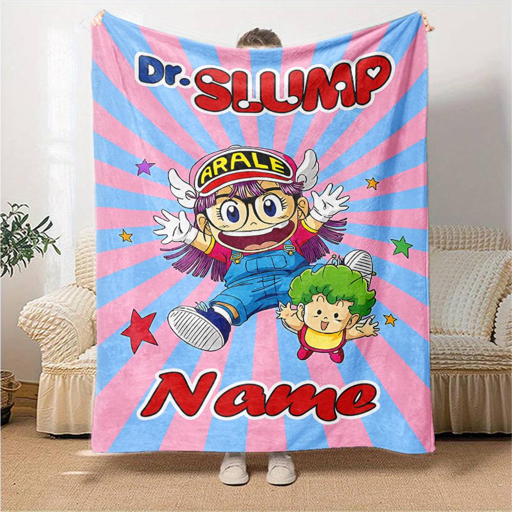 Customiz Name Personality Arale Norimaki Blanket Soft &Warm Sofa Office Bed Travel Lunch Break Blanket, Gift Suitable for All Seasons