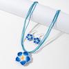 Soft Clay Flower Necklace Earrings Set Flower Jewelry  Beach Vacation Accessory