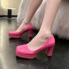 2024 сексуальные квадратные носки женские туфли на каблуках лакированная кожа свадебные туфли большой размер 43 туфли на каблуке Zapatos De Mujer Plataforma