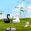 2Pcs Mini Lifelike Swan Simulation Model for DIY Miniature Landscape Garden