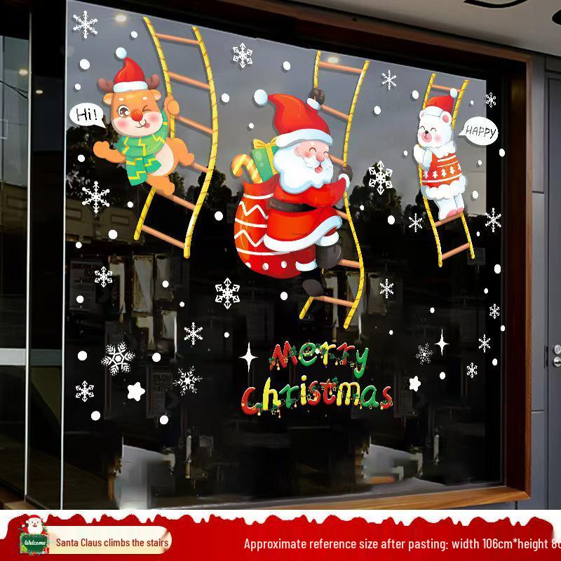 Рождественские наклейки на окно Дед Мороз