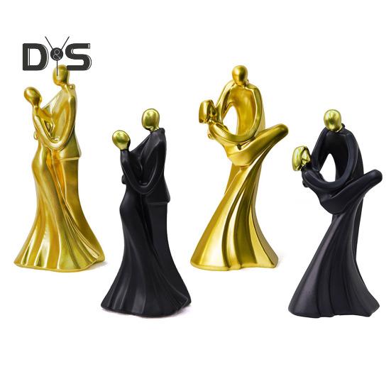 Dancing Couple Statue Resin Abstract Couple Ornament Desktop Hugging Couple Sculpture for Bedroom Living Room Decor Wedding Gift