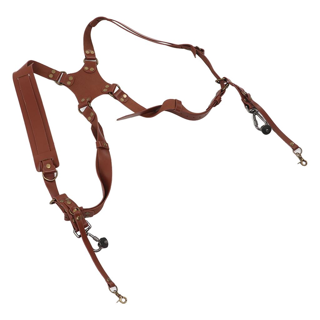 Ремень для камеры с двумя плечами, регулируемый кожаный, быстросъемный, для использования на открытом воздухе