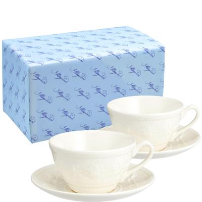 Официальный Фестиваль Подарков Wedgwood Слоновая Кость Пара Чайных Чашек Рождество Свадьба Новоселье Официально Импортированная Упаковка & Блюдце, 250 мл, Керамика, Посуда,