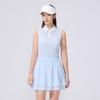 FAIRLIAR GOLF Pom-Pom Smoke Band Skirt (Blue)