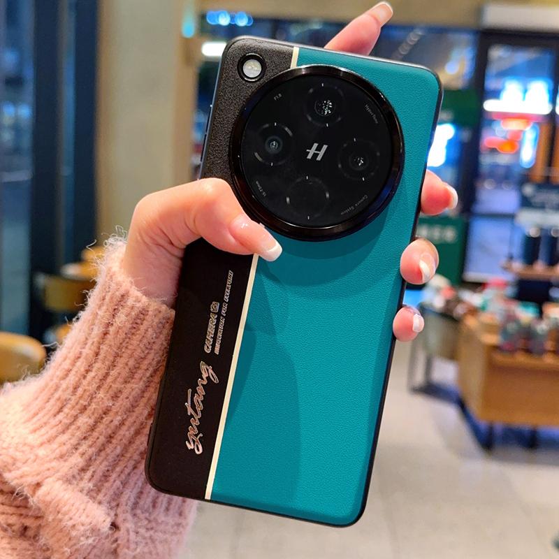 Чехол для Oppo Find X8 Pro, Светящийся, Контрастный цвет, Кожаный, Выступающая рамка, Защита камеры, Задняя крышка, Светится в темноте