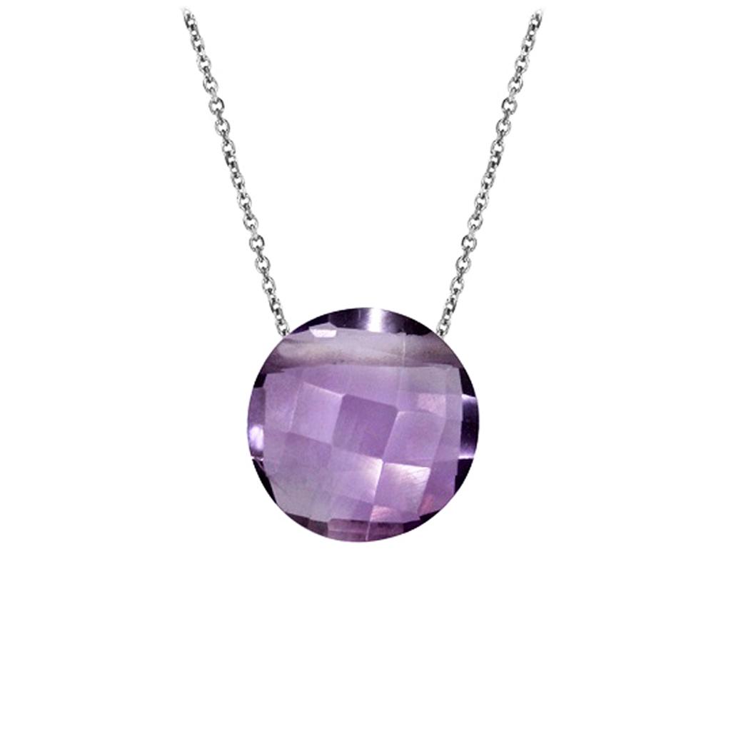 Les Trésors De Lily [Q6765] - Silver 'Meghan' Smoky Quartz Silver Necklace (rhodium-plated) - 8 Mm