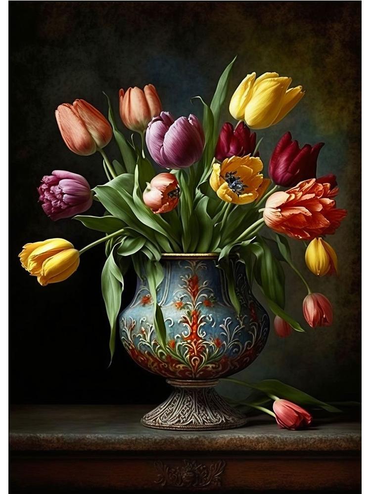 Скандинавский яркий натюрморт с цветами, цветочным искусством, плакатом, холстом, картиной, абстрактным винтажным настенным искусством для гостиной, украшения дома