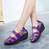 Women's Woven Sandals Summer Sloping Puffy Cake Thick Sole Cloth Fish Mouth Sports Sandals