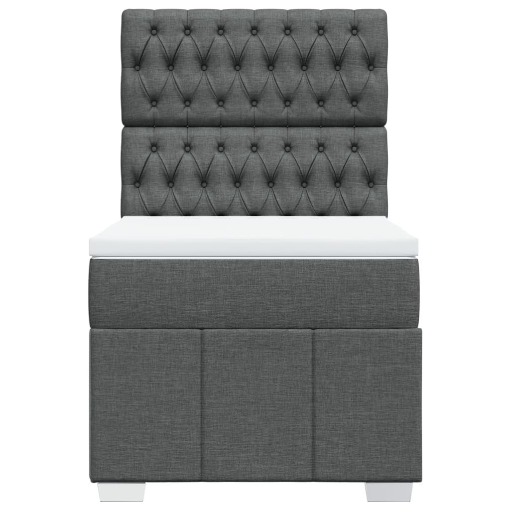 Box Spring Bed with Mattress Dark Gray 80x200 cm Fabric