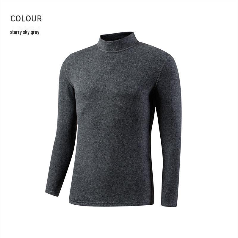 Men's and Women's Thermal Half Turtleneck Long-Sleeve Top - Korean Style White Base Layer for Autumn/Winter.