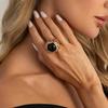 SHIXIN Vintage Hyperbole Irregular Metal  Inlaid Resin Thick Textured Round Rings Women Trendy Finger Aesthetics Jewelry Gifts