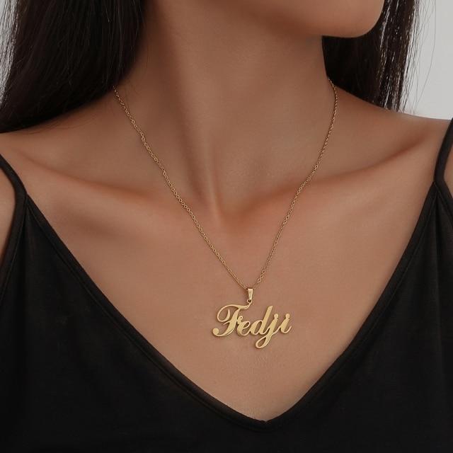 Персонализированное ожерелье из титана с подвеской в виде буквы имени из нержавеющей стали и золота для женщин, индивидуальные ювелирные изделия