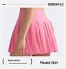 High Waist Pleated Tennis Skirt with Pockets - Elastic, Anti-Exposure Yoga Fitness Skort