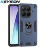 KEYSION Противоударный бронированный чехол для Xiaomi 15T 15T Pro 5G Мягкий силикон+ПК Металлическая подставка-кольцо Задняя крышка для телефона для Xiaomi 15T Pro