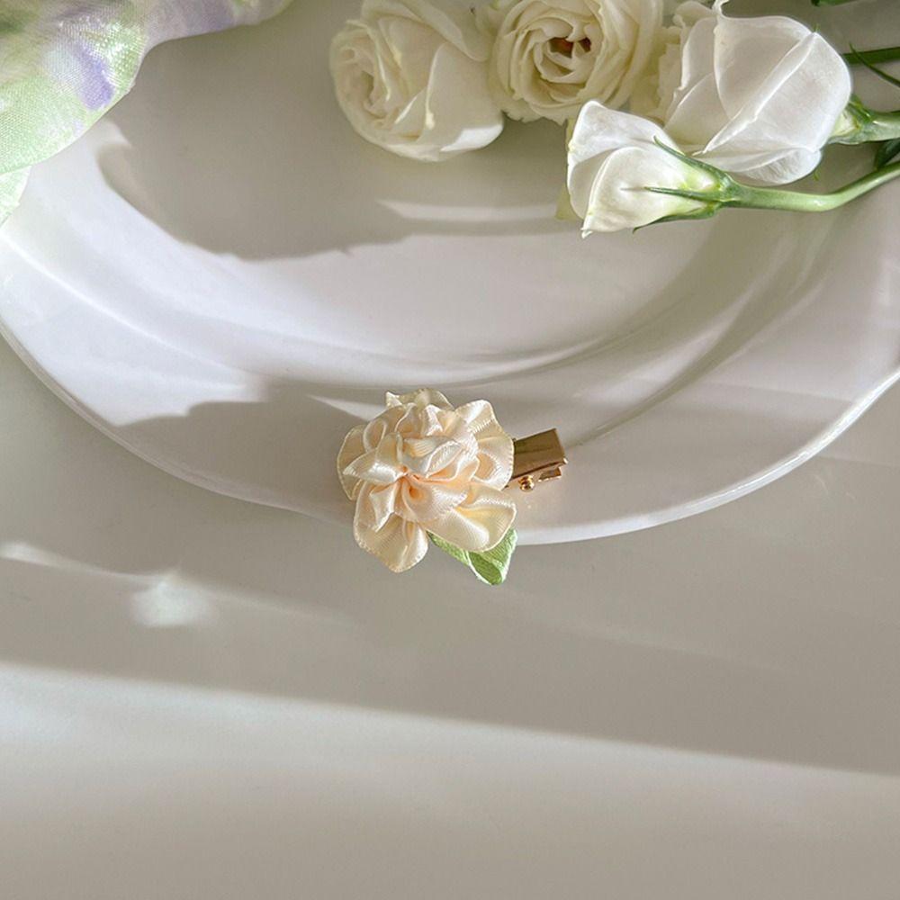 Mini Orchid Flower Hair Clip Cloth Bangs Clip Sweet Fairy Duckbill Clip  Summer