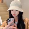 Knitted Fishing Cap Autumn Winter Fleece Round Top Hat Fashion Bucket Hat  Outdoor