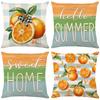 Summer Fresh Fruit Pillow Cover Polyester Printed Letter Cushion Cover Living Room Bedroom Decorative Cushion