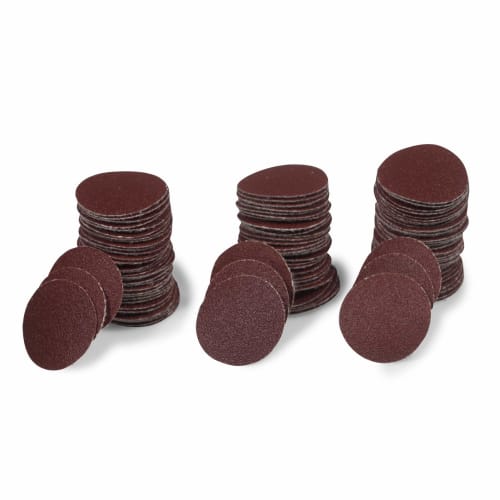 LEONTOOL Mini Sandpaper Discs, Round, 25mm Diameter, #180 Grit, Pack of 100, with Velcro Closure, for Metal, Mirror Polishing, Woodworking, Fabric Pol