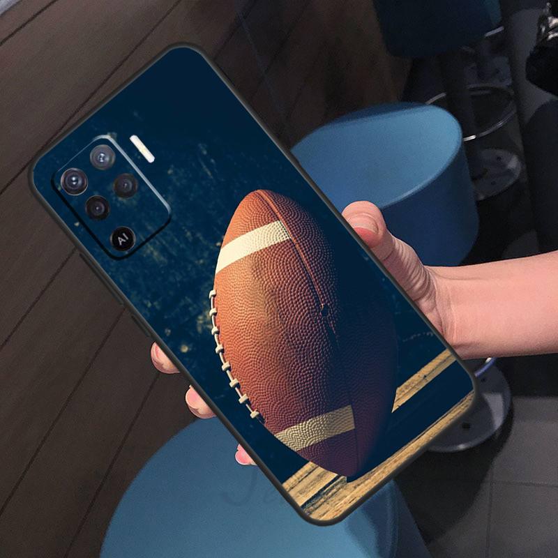 American football player sport Case For Oppo A18 A38 A58 A78 A98 A60 A80 A40 A96 A76 A16 A94 A74 A54 A15 A17 A57 A77 A5 Pro