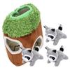 Raccoon Tree Holes Puzzle Toys for Dogs Squeaky Plush Toys Hide and Seek Games Intereactive