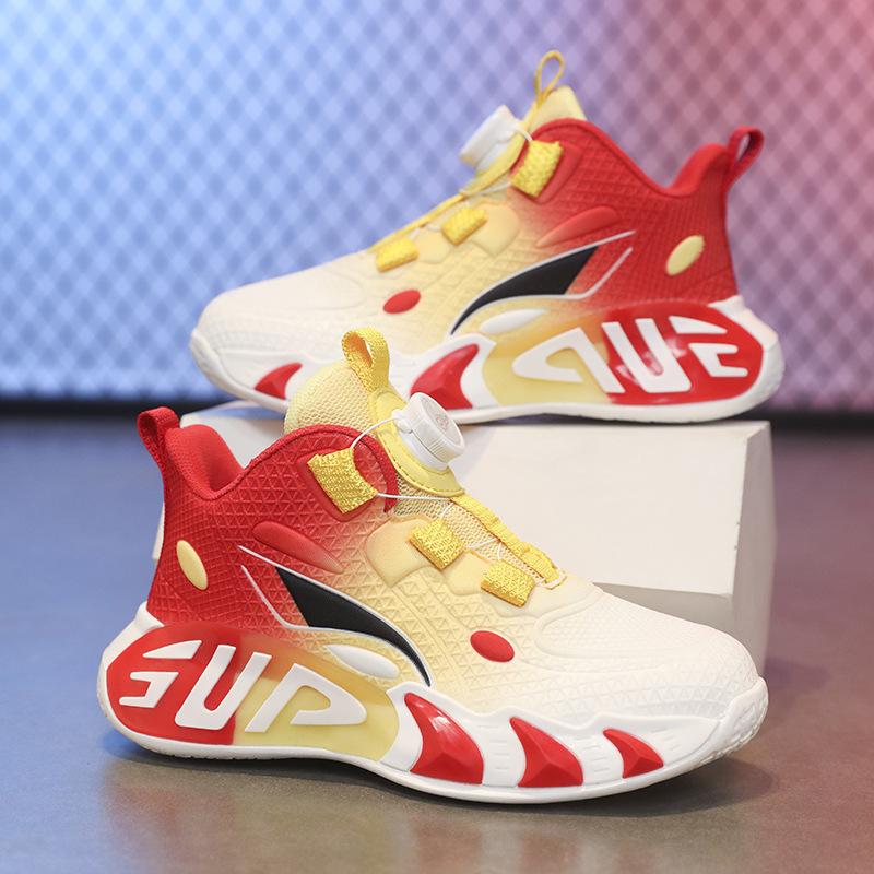 Breathable boys' basketball shoes Spring and Autumn 2025 new children's mesh sports shoes medium and older children's trendy boys' sports shoes