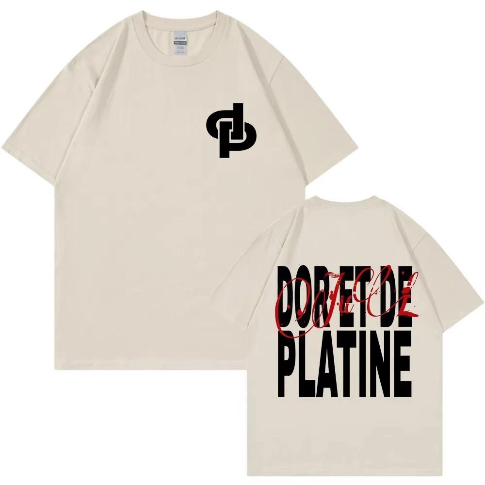 Черная футболка с двусторонним логотипом и типографикой Dor Et De Platine, мерч французского рэпа JUL, оверсайз, унисекс, для женщин и мужчин