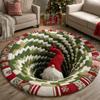 3D Christmas Floor Carpet Funny Visual Illusion Effect Christmas Optical Rug Room Circular Vortex Door Mat Party Decoration