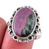 Ruby In Zoisite Handmade Lab-Created 925 Sterling Silver Jewelry Ring S.9 D0s66