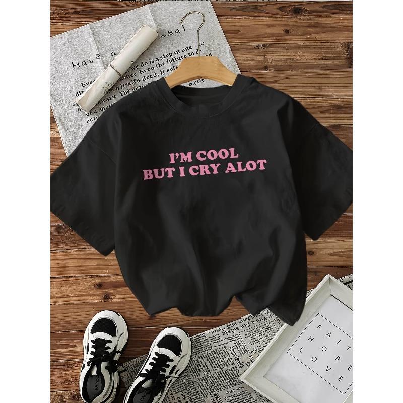 Y2k Cool Girl Letter Print Unisexs Retro 100 Cotton Tshirt Hip Hop 2000s Crew Neck Short Sleeve Top Fashion Shirt