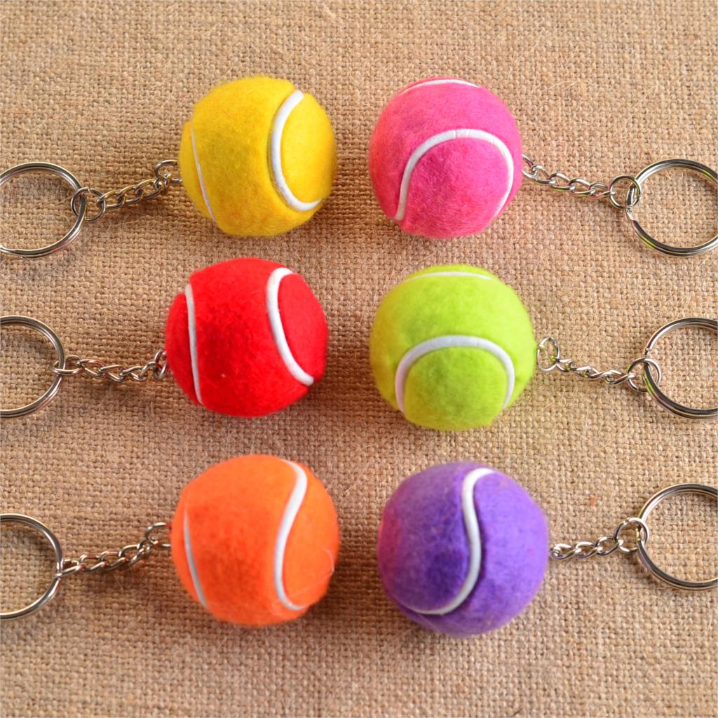 6 Color Key Chain Tennis Ball Metal Keychain Car Key Chain Key Ring sports chain sliver color pendant Hot Selling #17112 4