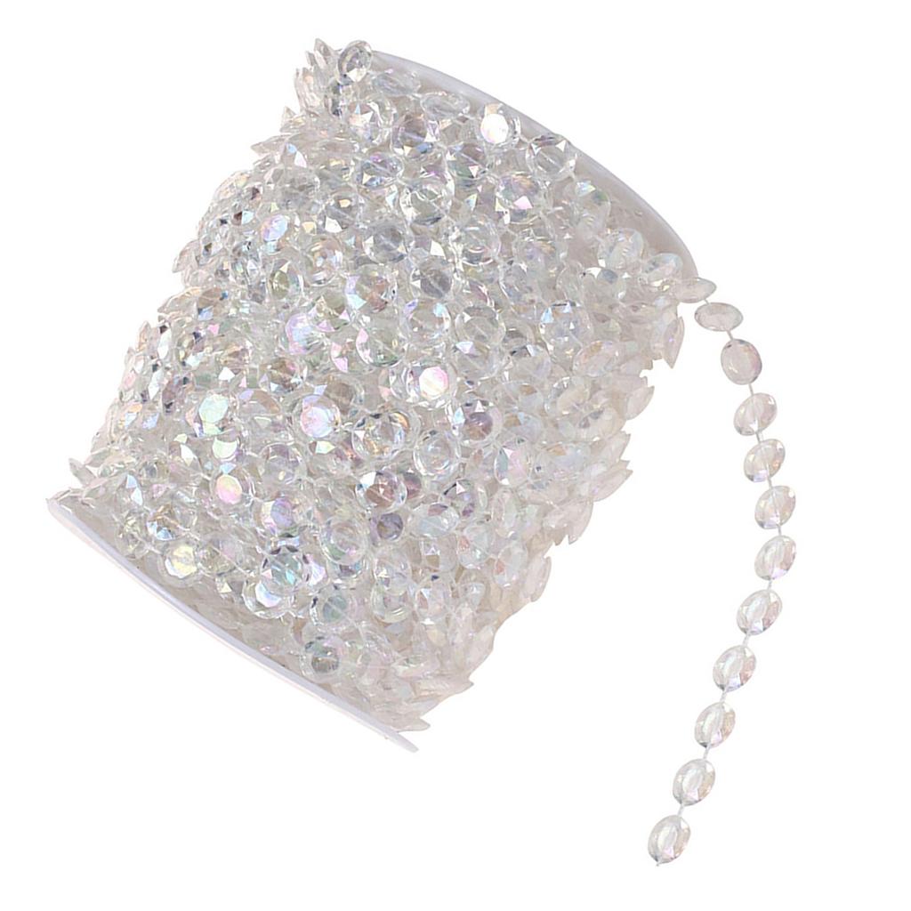 10mm Colorful Beads Chain Roll Acrylic Disc Decorative Beads Chain Festival Site Accessories 30m