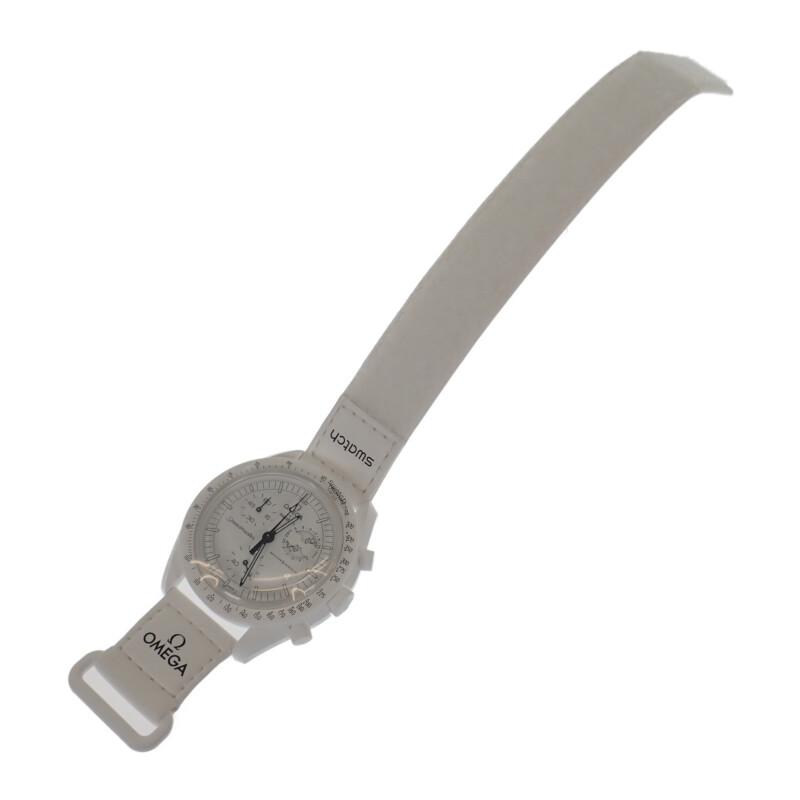 Swatch SO33W700 Часы белая керамика/Нейлон мужские белый Циферблат