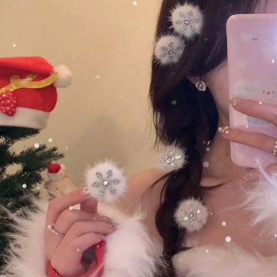 Новая Мода Блестящая Страза Снежинка Меховой Помпон Плюшевая BB Заколка для Женщин Корейская Милая Заколка для Челки Шпилька Аксессуары для Волос