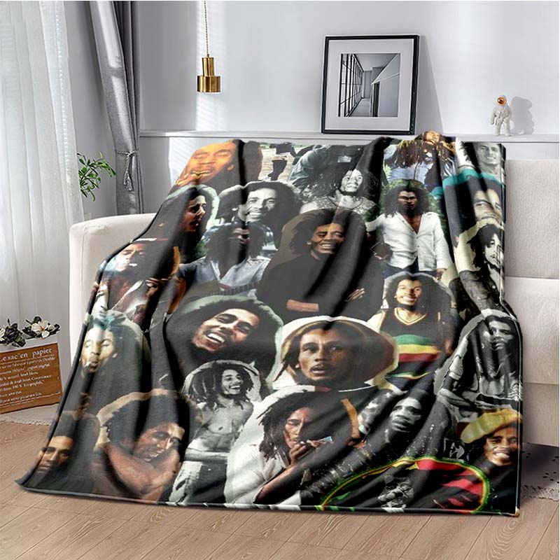 Bob Marley Album Blanket Reggae Music Jamaican Style Soft Flannel Blanket Home Sofa Bed Cover Warm Travel Christmas Gift Blanket