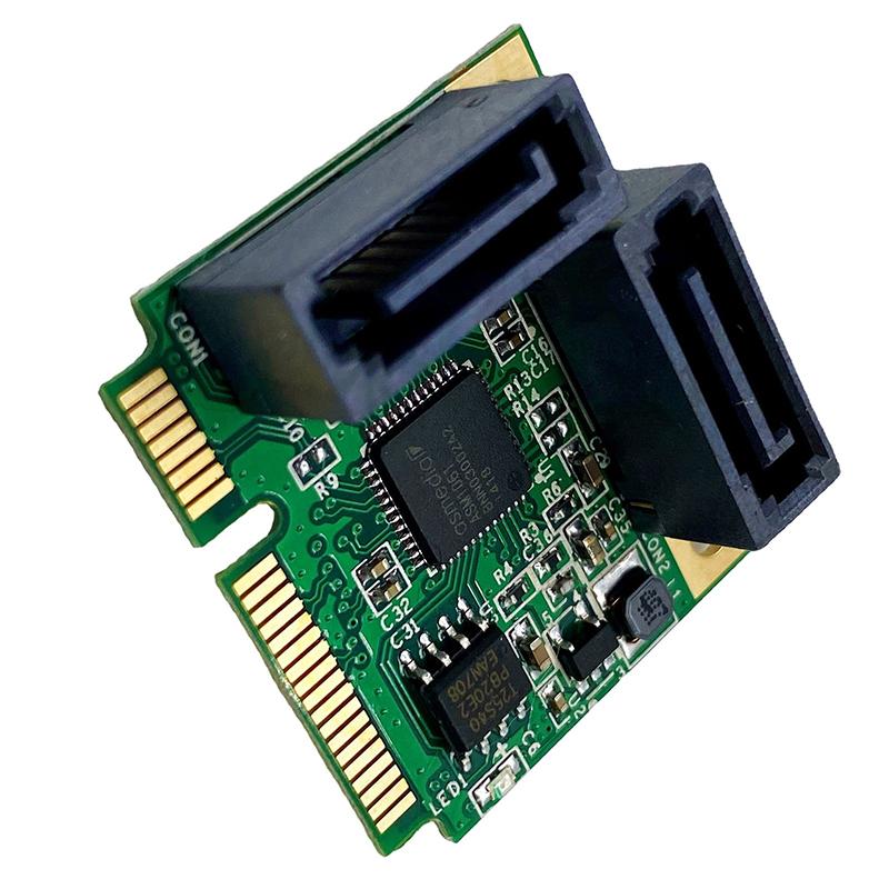 Карта расширения Mini Pci-Express To 2 Ports Sata 3.0, карта расширения Mini Pcie To Dual Sata