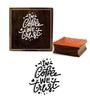 Printtoo In Coffee We Trust Text Design Square Wooden Rubber Stamp Card Print Block-2 x 2
