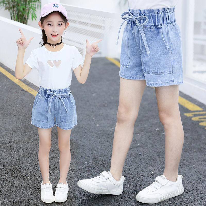 Летние джинсовые шорты для девочек, детские повседневные короткие брюки
