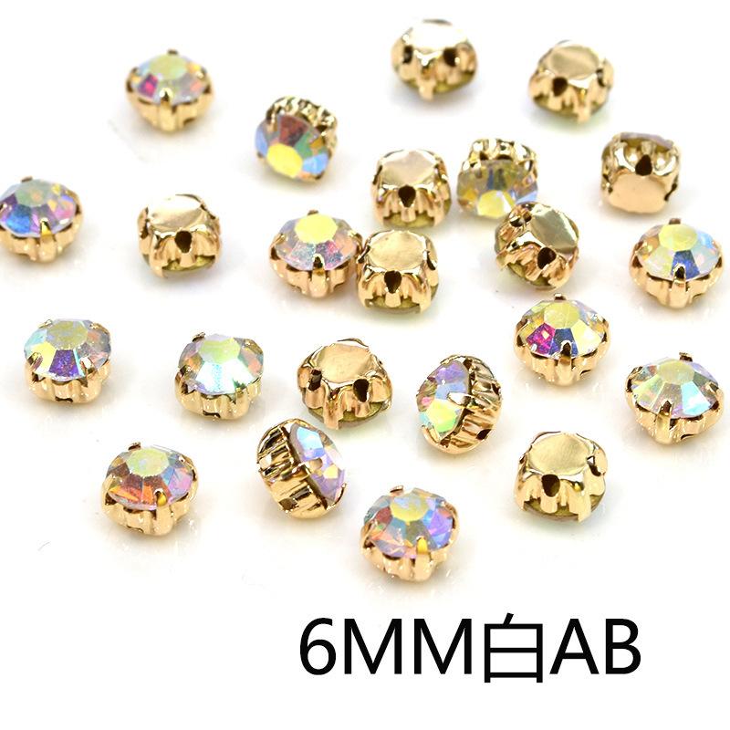 Стразы одиночные коготь цветной коготь дрель круглая полая сделай сам свадебное платье хрустальные коготь дрель аксессуары стразы пришиваем бусины