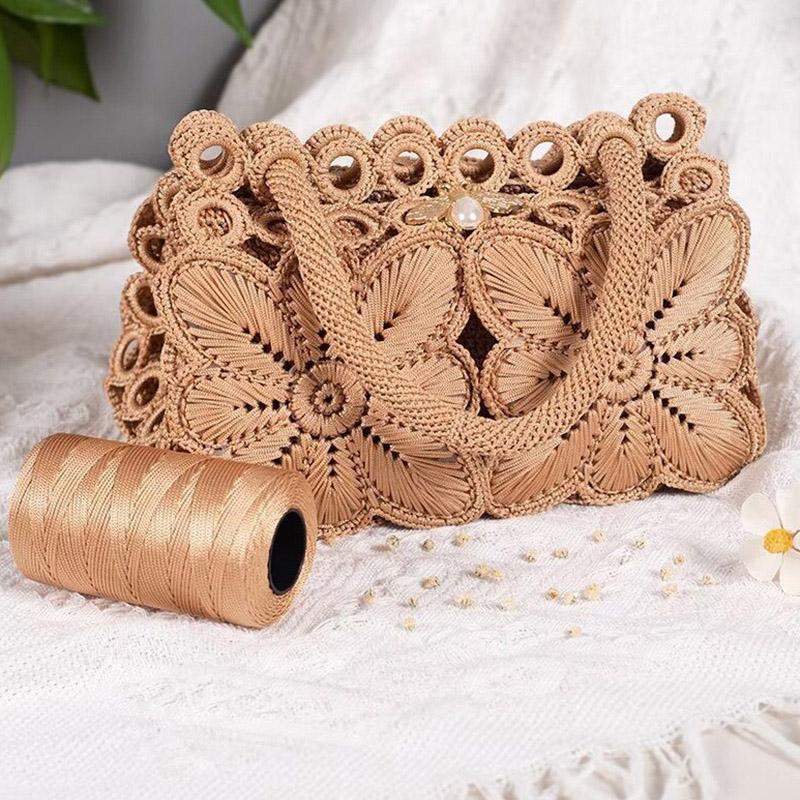 100g/Roll Hand Knitting Hat Woven Yarn Shoes Ice Cotton Silk Thread Crafts Crochet Thread DIY Hollow Thread Bag