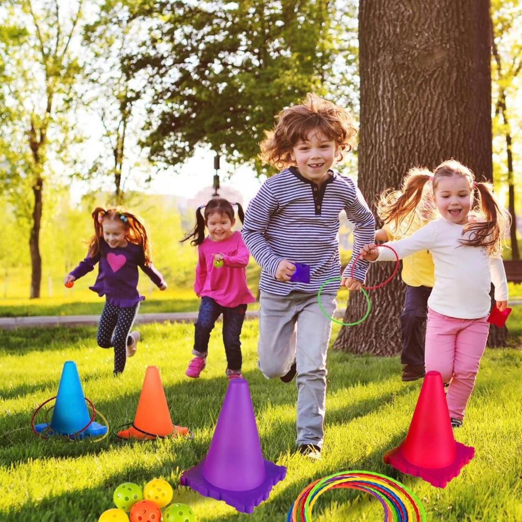 Movement Game Cones Hoops Beans Training Set 30 Pieces For Children