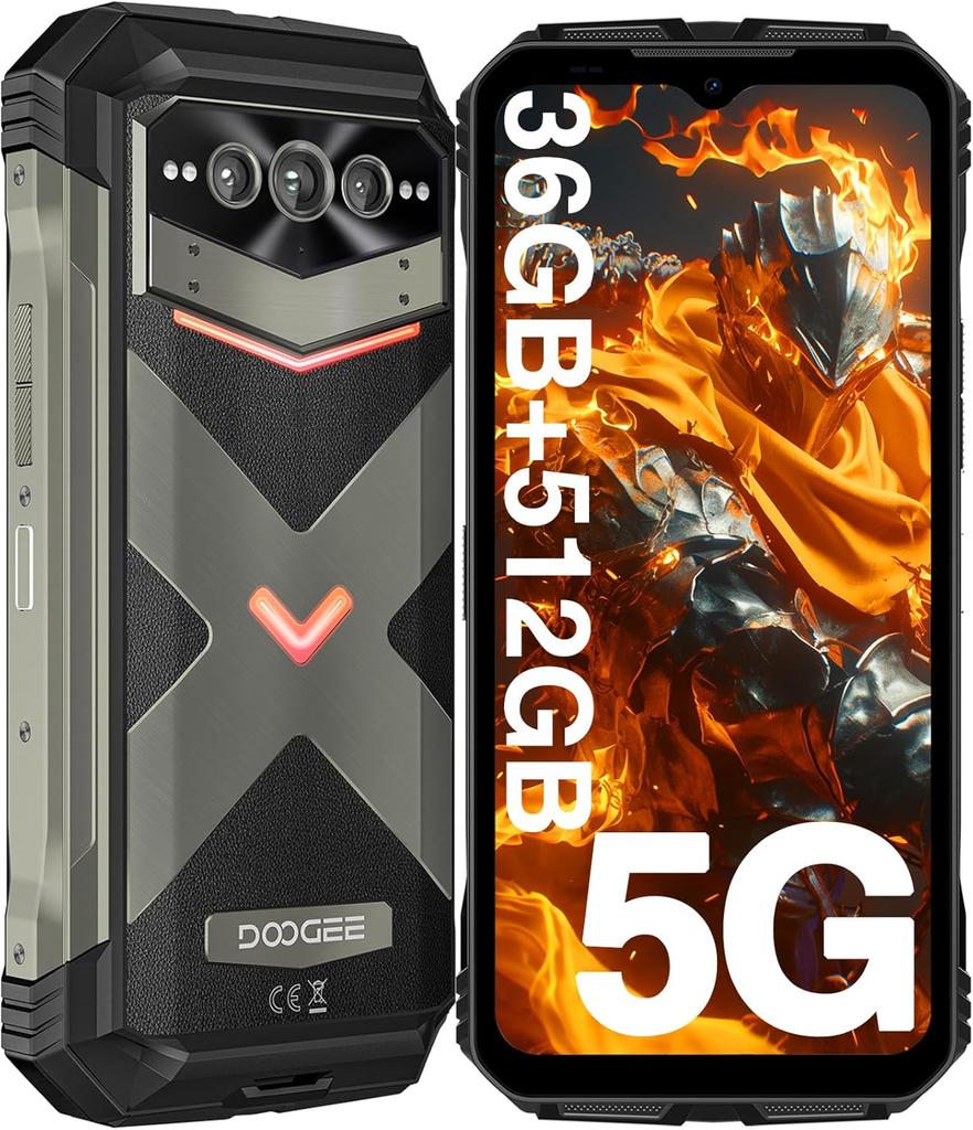 Doogee Мобильный телефон V Max Plus 6,58" HD+ Дисплей, 120 Гц 36 ГБ(16+20) 512 ГБ, ИИ-камера 200 МП, Аккумулятор 22000 мАч, Android 14