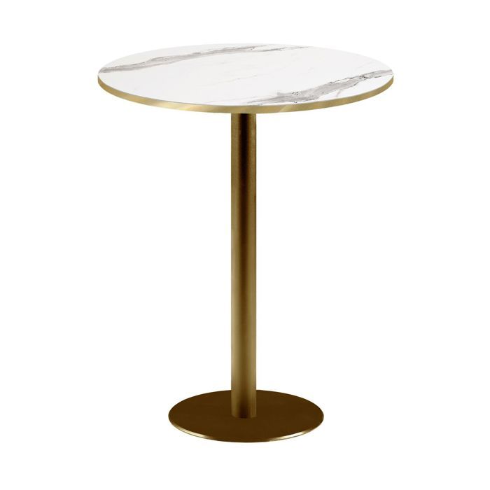 Mange-debout rond Ø 60 cm Rome bistrot marbre blanc