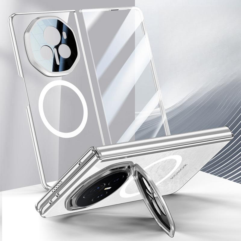 Подходит для чехла-подставки для телефона HONOR Magic V3, с магнитным прозрачным противоударным чехлом, простым и высококлассным корпусом