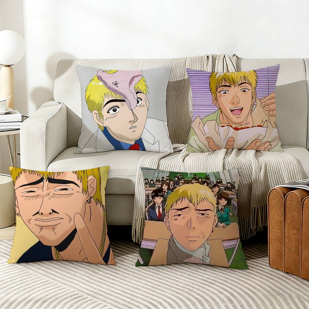 GTOonizuka TTeacher Various Sizes Square Pillow Case For Car Home Bedchamber Decor