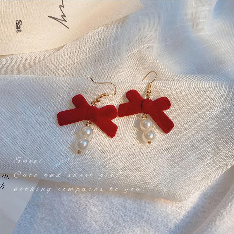 Женские серьги-подвески с французским барочным жемчугом в виде узлов - универсальный нишевый модный дизайн