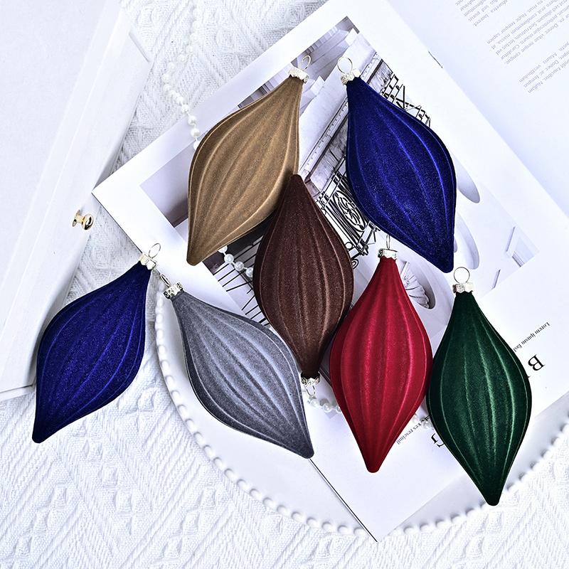 Пластиковые конусные украшения из бархата с флокированием — елочные украшения для витрин магазинов