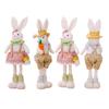 Spring Rabbit Doll Rabbit Figure for Easter Party Decors Kids Holiday Gift Colorful Accent for Windowsill Shelf