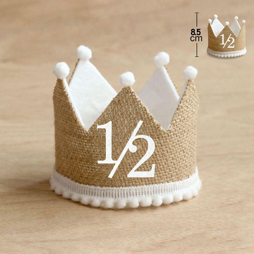 Supplies with Elastic Strap Baby Decor Anniversary Cap Burlap Crown Hat Baby Birthday Party Hat