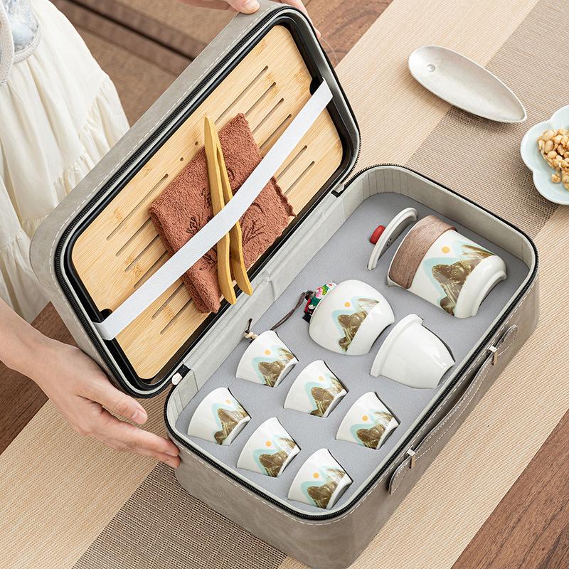 Portable Kung Fu Tea Set Qingshan Guyun Outdoor Travel Teapot Portable Tea Making Set